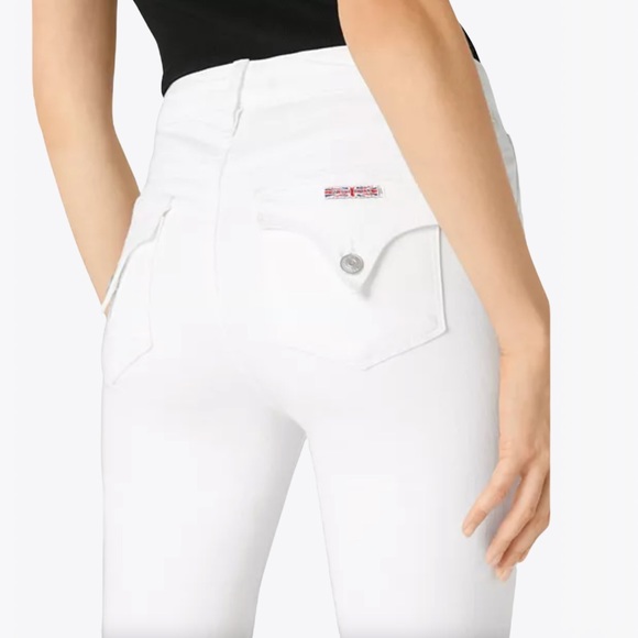 Hudson Jeans Denim - Hudson Collin Straight-Skinny Leg Crop White Jeans - 28
